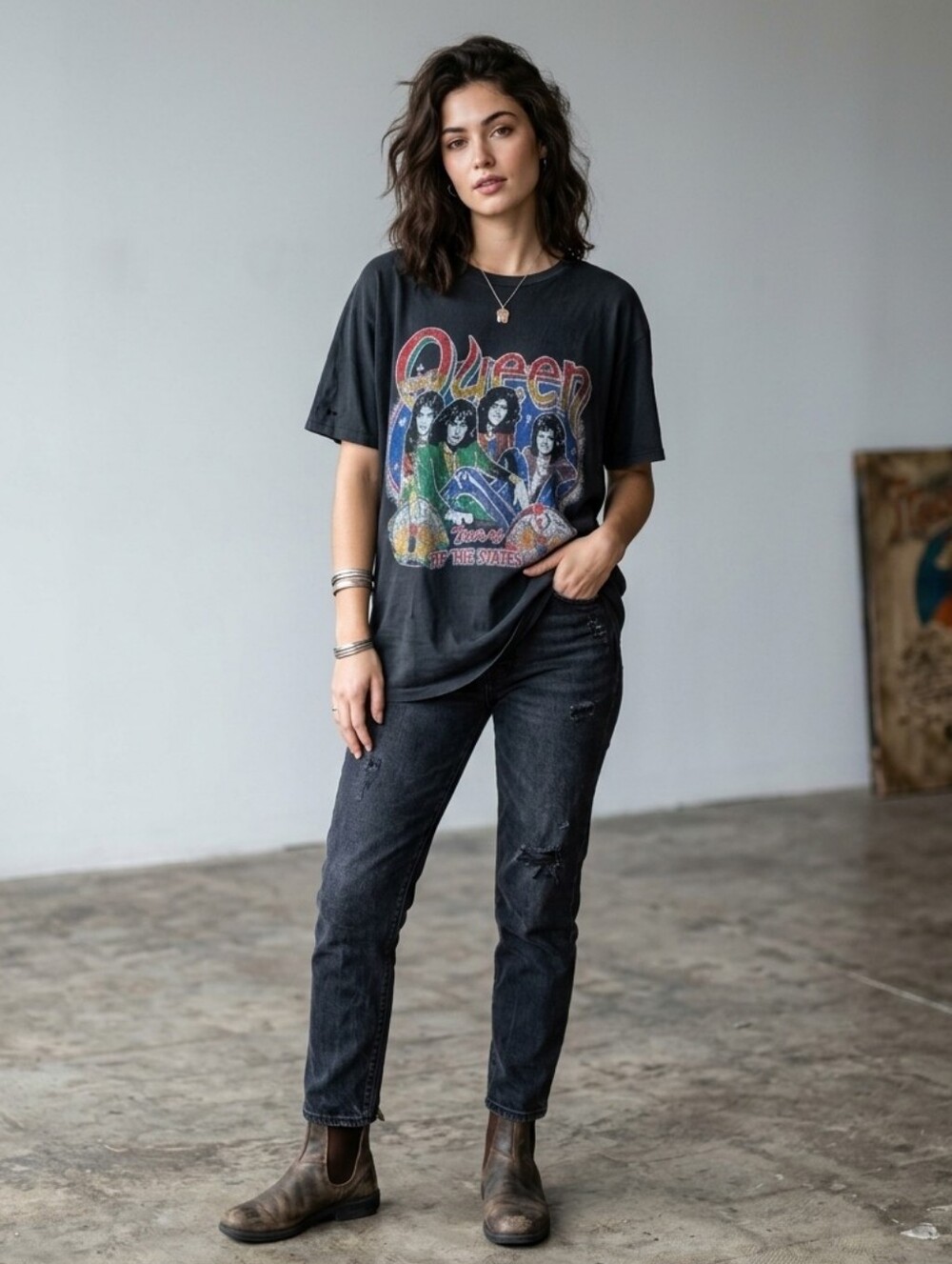 Merch Queen Graphic Short Sleeve Band Tee Unisex XL Black EUC